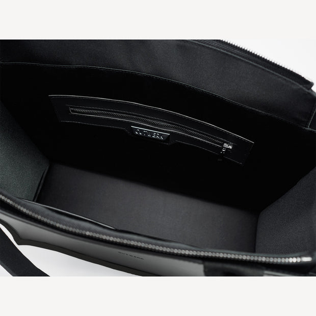 GUTWERK große schwarze shopper book tote Handtasche mit Reißverschluss